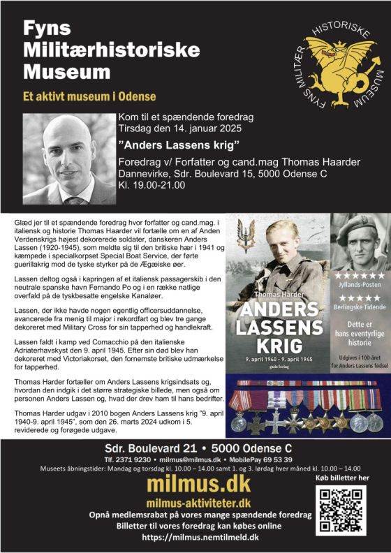 Oplev Anders Lassens krig gennem Thomas Haarders foredrag i Odense