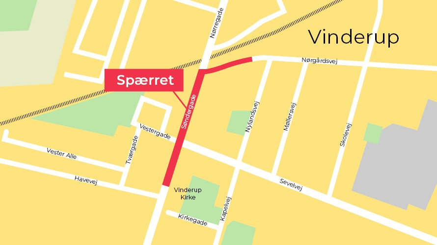 Søndergade spærres midlertidigt, når julemanden vækkes og følges til torvet i Vinderup