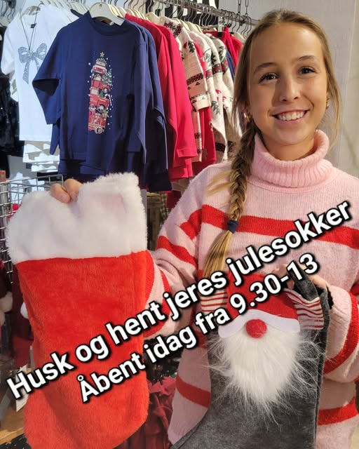 Børneshoppen Brønderslev byder kunder velkommen tilbage og minder om afhentning af julesokker