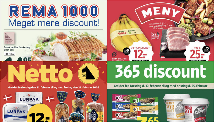 Dansk ovnklar flæskesteg til 14,95 kr. og Leffe øl til 19,95 kr. - se de skarpe lokale tilbud