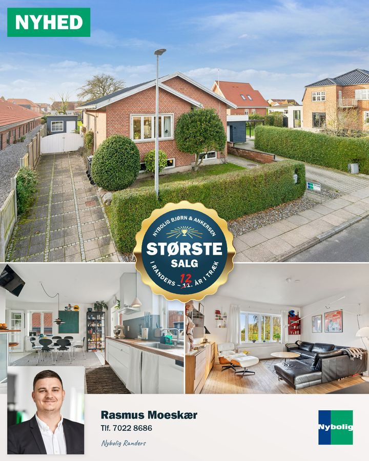Nybolig Bjørn & Ankersen præsenterer charmerende murstensvilla i Randers NØ med idyllisk have
