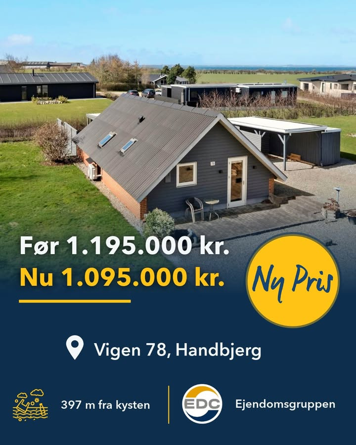EDC Ejen­doms­grup­pen Struer sænker prisen på sommerhus i Handbjerg med 100.000 kr.