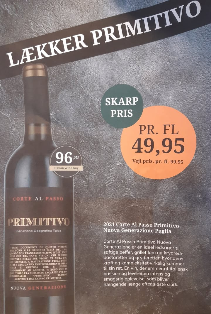 Meny Randers tilbyder italiensk Primitivo-vin til kampagnepris