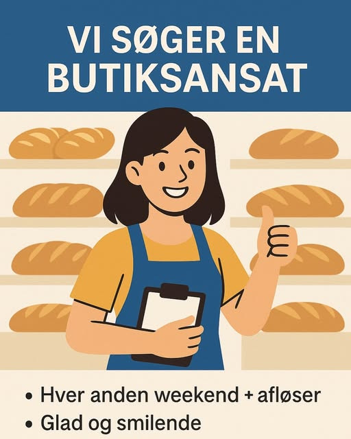 Løgstørvejens Bageri søger butiksansat til weekendarbejde og afløsning