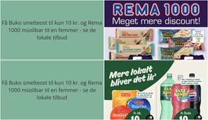 Få Buko smelteost til kun 10 kr. og Rema 1000 müslibar til en femmer - se de lokale tilbud