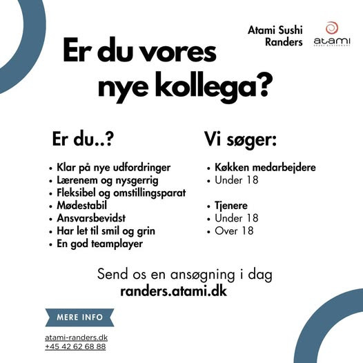 Atami Sushi Randers søger nye stjerner til teamet