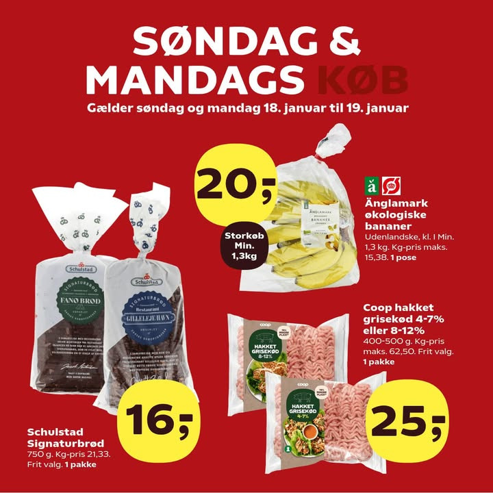 SuperBrugsen Hammerum tilbyder særlige søndags- og mandagstilbud