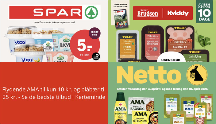 Flydende AMA til kun 10 kr. og blåbær til 25 kr. - Se de bedste tilbud i Kerteminde