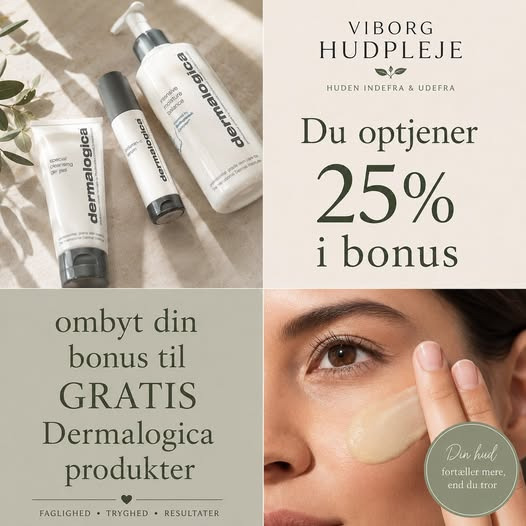 Viborg Hudpleje giver 25% i bonus på Dermalogica-køb