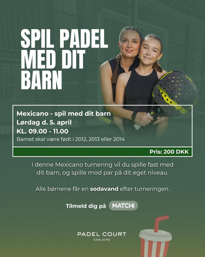 Padel Court Esbjerg inviterer til sjov og aktiv Mexicano turnering for børn og forældre
