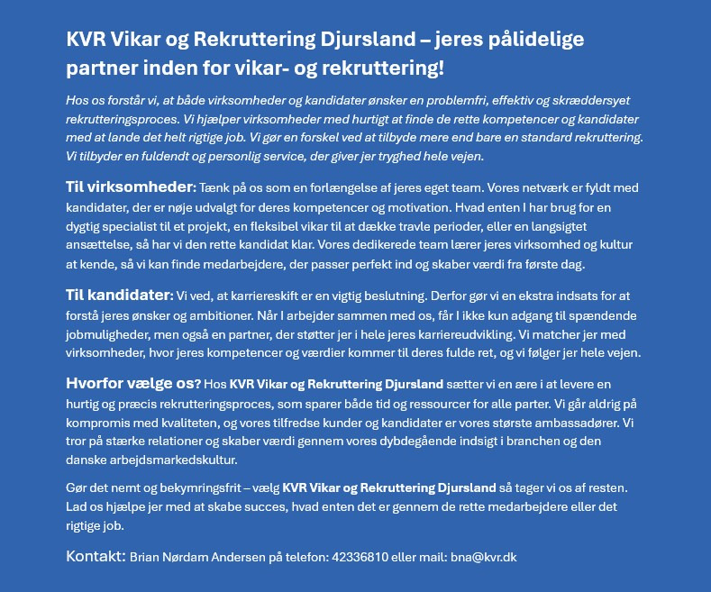 KVR Djursland Vikar & Rekruttering: din partner for skræddersyet rekruttering og vikarservice