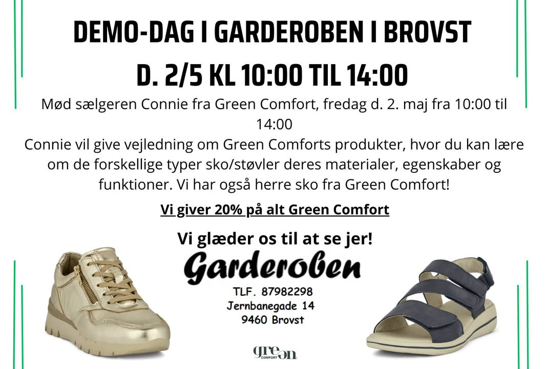 GARDEROBEN inviterer til demo dag med Green Comfort på fredag i Brovst