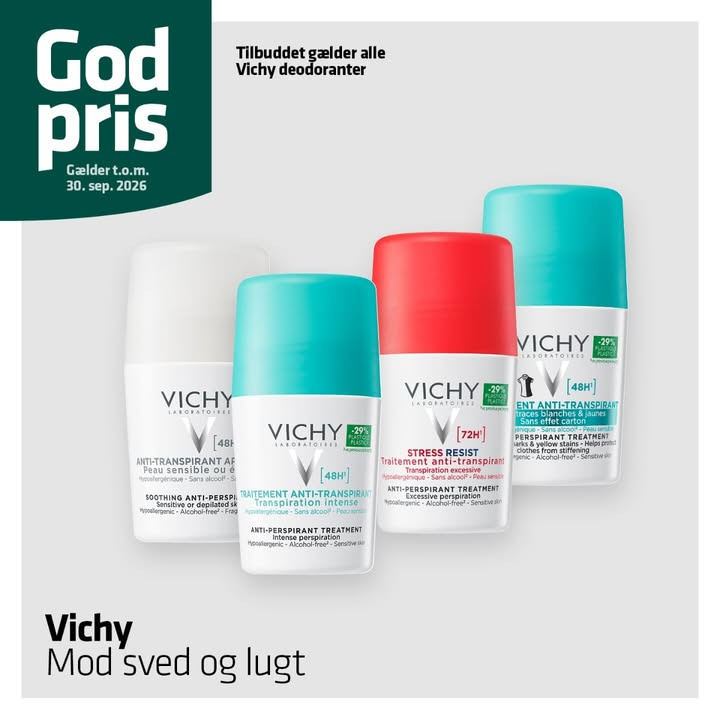 Egå Apotek har god pris på mere end 10 Vichy deodoranter