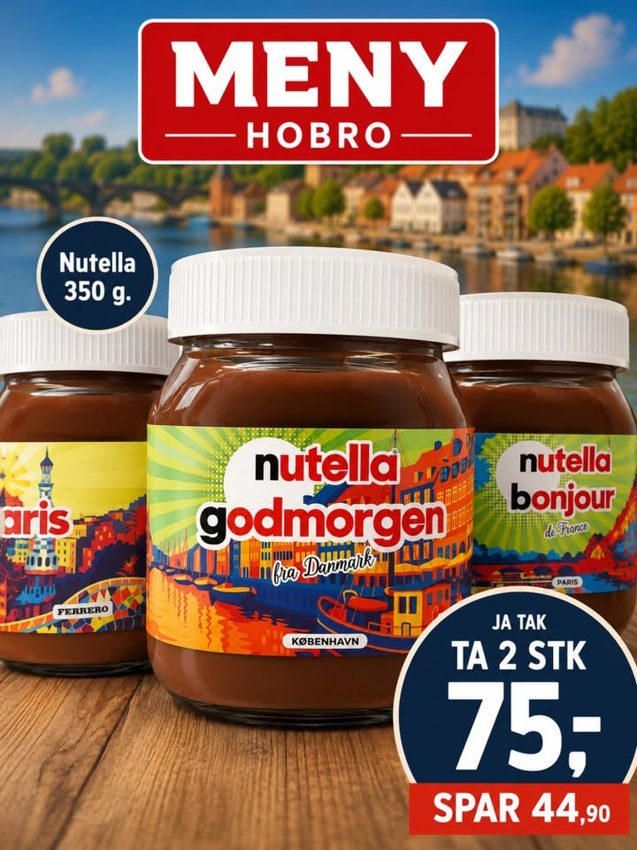 MENY Hobro tilbyder 2 x 350 gram Nutella til 75 kr