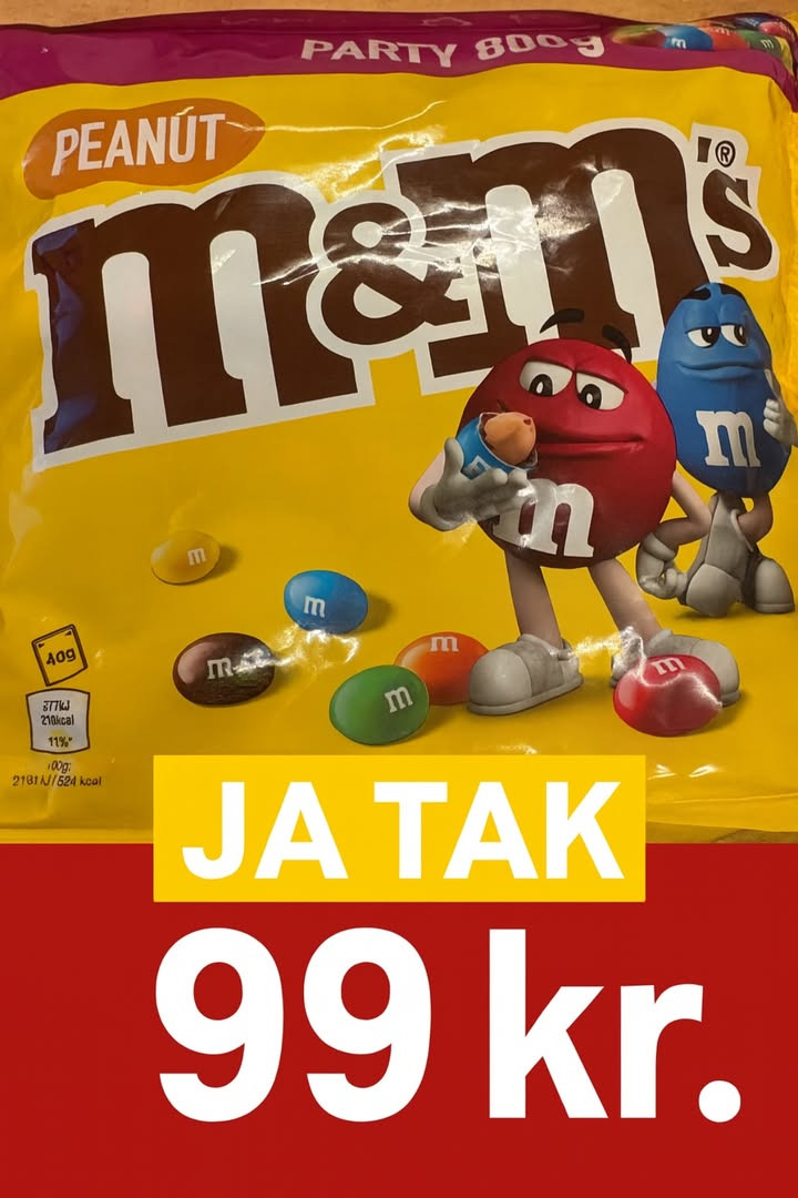 Meny Hobro tilbyder supertilbud på M&M’s Peanuts 800g