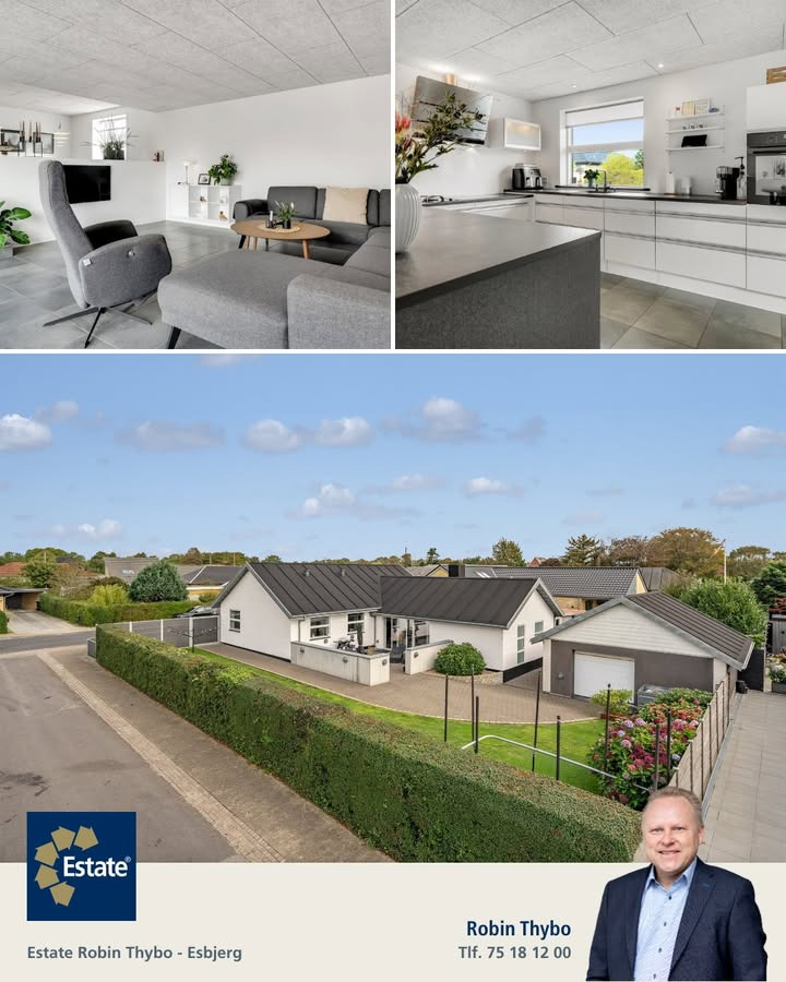 Moderne familievilla med stort værksted til salg i Gl. Gjesing