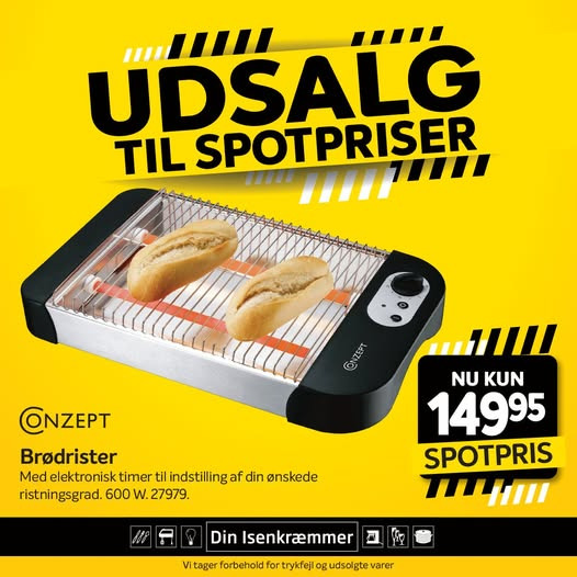 Fredericia Isenkram præsenterer Conzept brødrister til spotpris