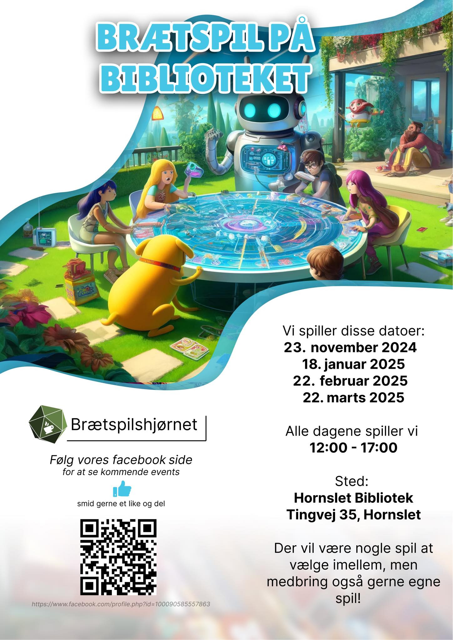 Brætspilshjørnet inviterer til spil på Hornslet Bibliotek