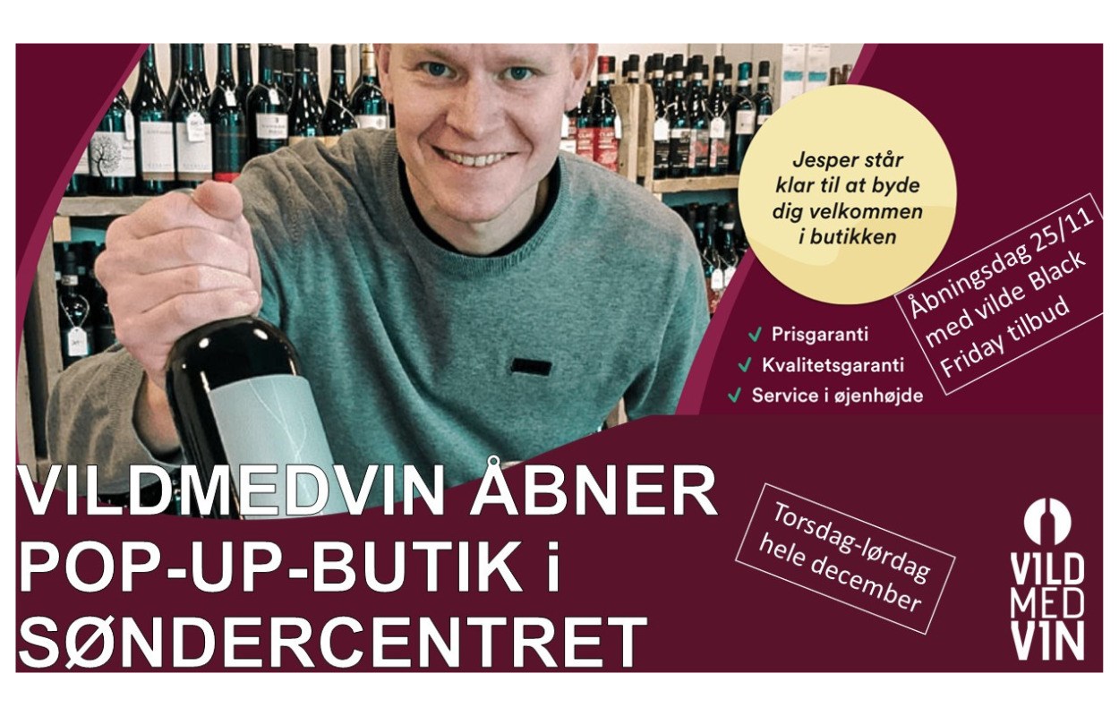 VildMedVin åbner pop-up-butik Søndercentret | VORES By Skive