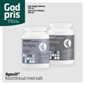 Vejlby Apotek tilbyder gode priser på Apovit kosttilskud med kalk