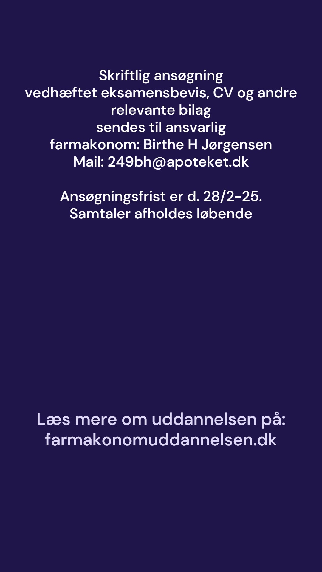 Ikast Apotek søger fire nye farmakonomelever til september 2025