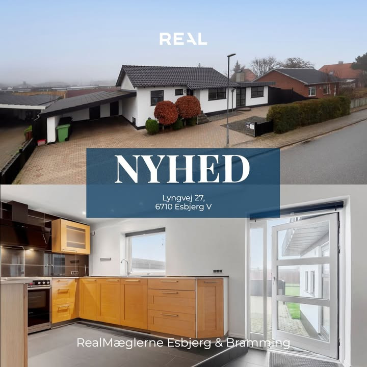 RealMæglerne Esbjerg og Bramming præsenterer charmerende villa nær havet på Lyngvej 27