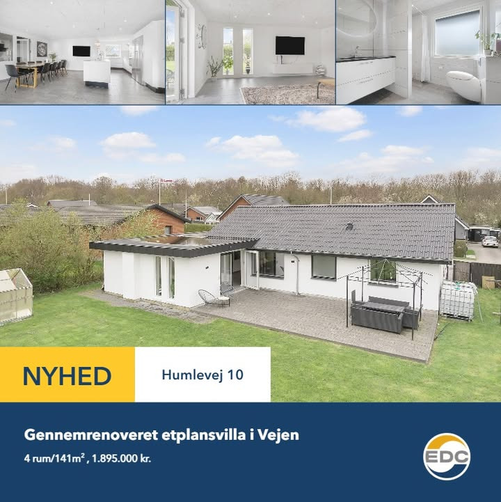 EDC Vejen præsenterer gennemrenoveret bolig på Humlevej 10 klar til indflytning