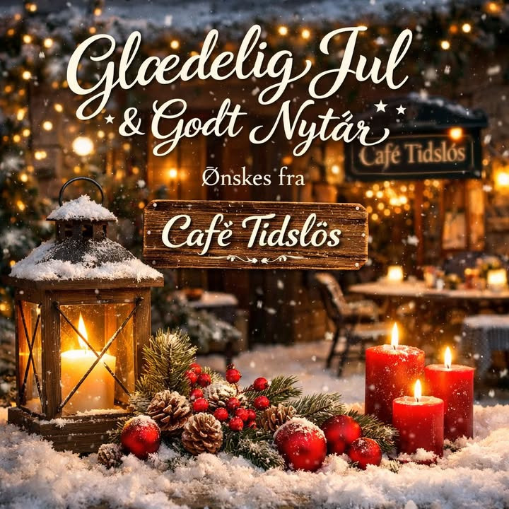 Café Tidslös ønsker god jul og informerer om ændrede åbningstider i juledagene