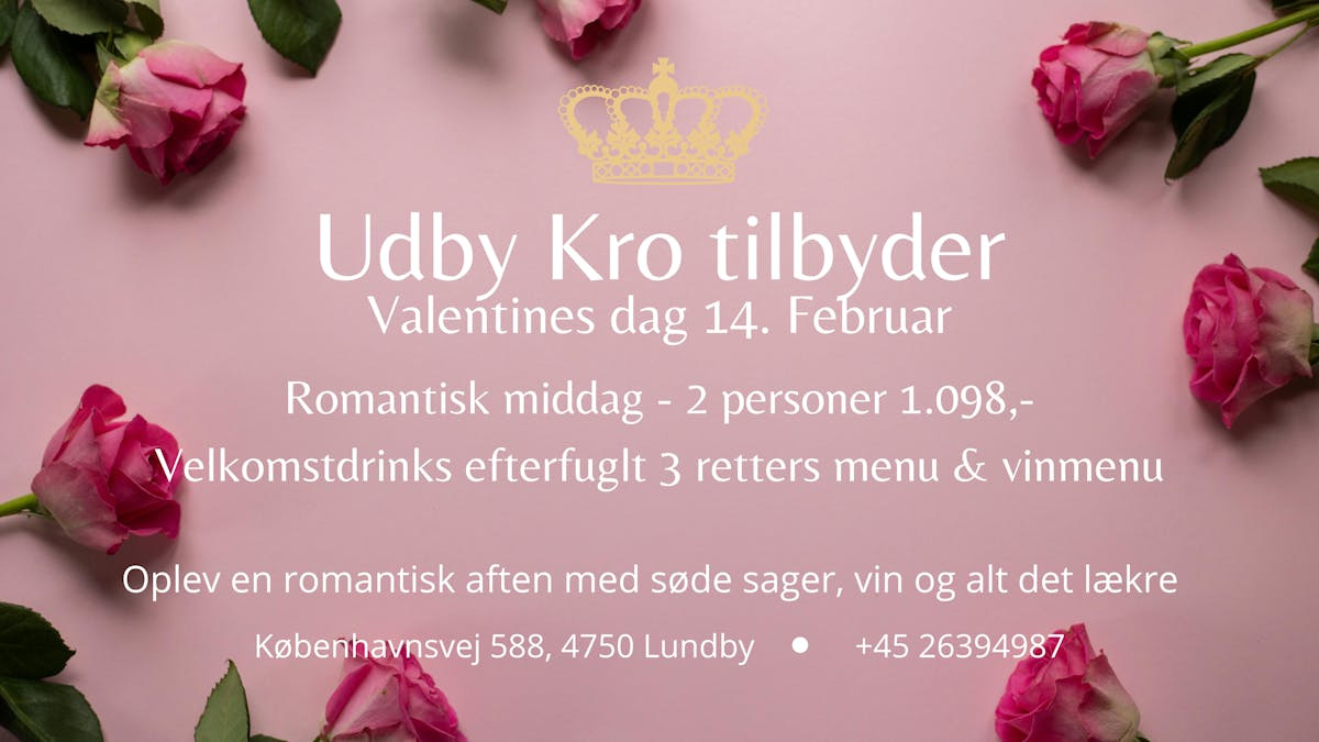 Romantisk valentinsaften på Udby Kro