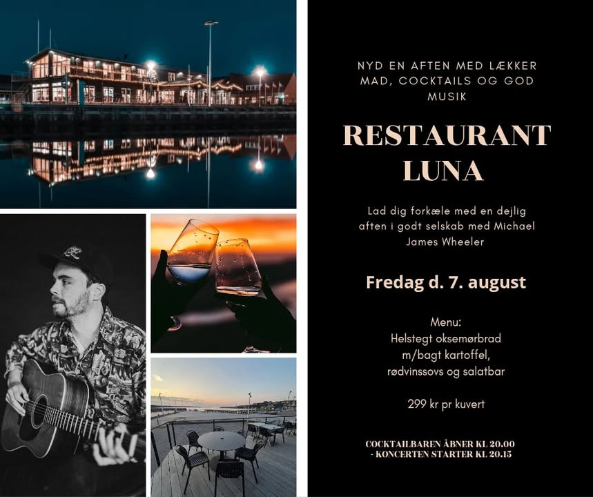 Restaurant Luna Lemvig har særligt fredagstilbud med helstegt oksemørbrad og koncert