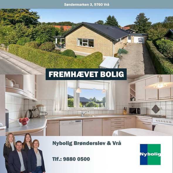 Attraktiv enplansvilla tæt på skole og idrætscenter til salg i Vrå
