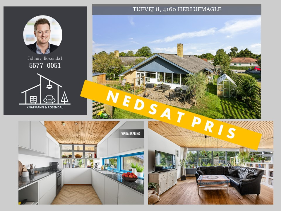 Knapmann & Rosendal ApS annoncerer ny pris på rummelig villa i Herlufmagle