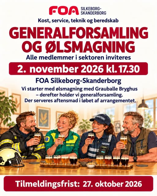 FOA Silkeborg-Skanderborg håber at se ansatte indenfor service, kost, teknik og beredskab