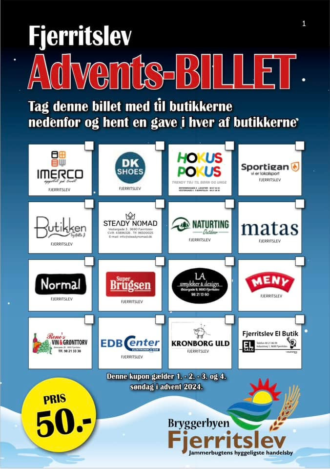 Første søndag i advent med EDC Fjerritslev: Oplev juleshopping og juleaktiviteter i byen