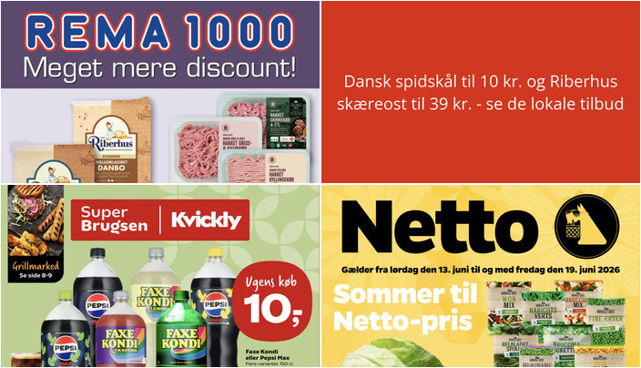 Dansk spidskål til 10 kr. og Riberhus skæreost til 39 kr. - se de lokale tilbud