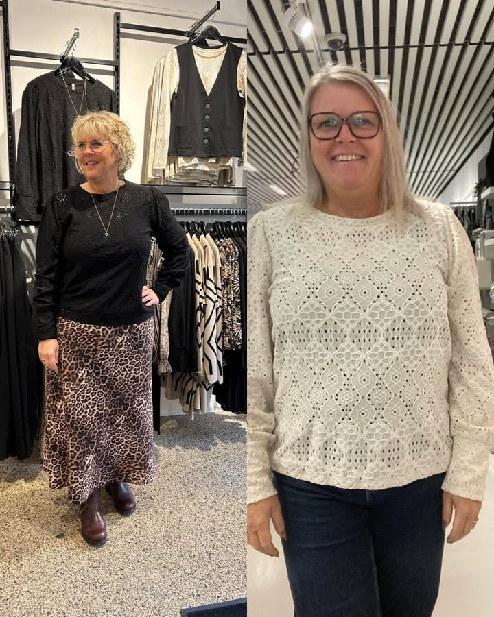 Garderoben præsenterer fin blondebluse fra Soyaconcept i to farver