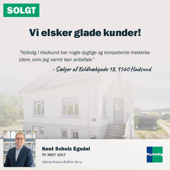 Nybolig Hadsund hyldet af tilfreds kunde for fremragende service