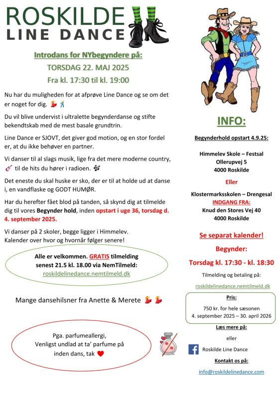 Prøv kræfter med line dance i Roskilde