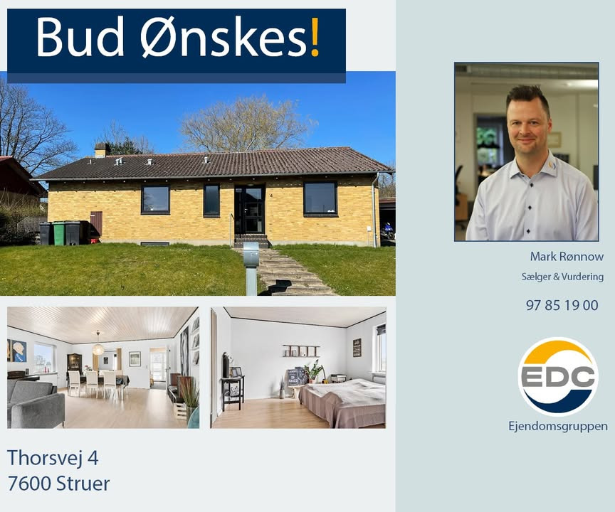EDC Ejendomsgruppen Struer søger bud på villa i attraktivt område i Struer