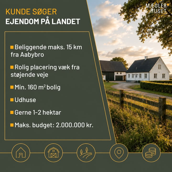 Mæglerhuset søger ejendom på landet til kunder