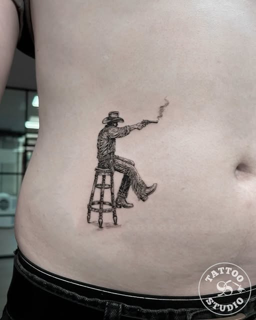 Tattoo Studio 96 Aalborg præsenterer en lille western-tatovering af Alexy