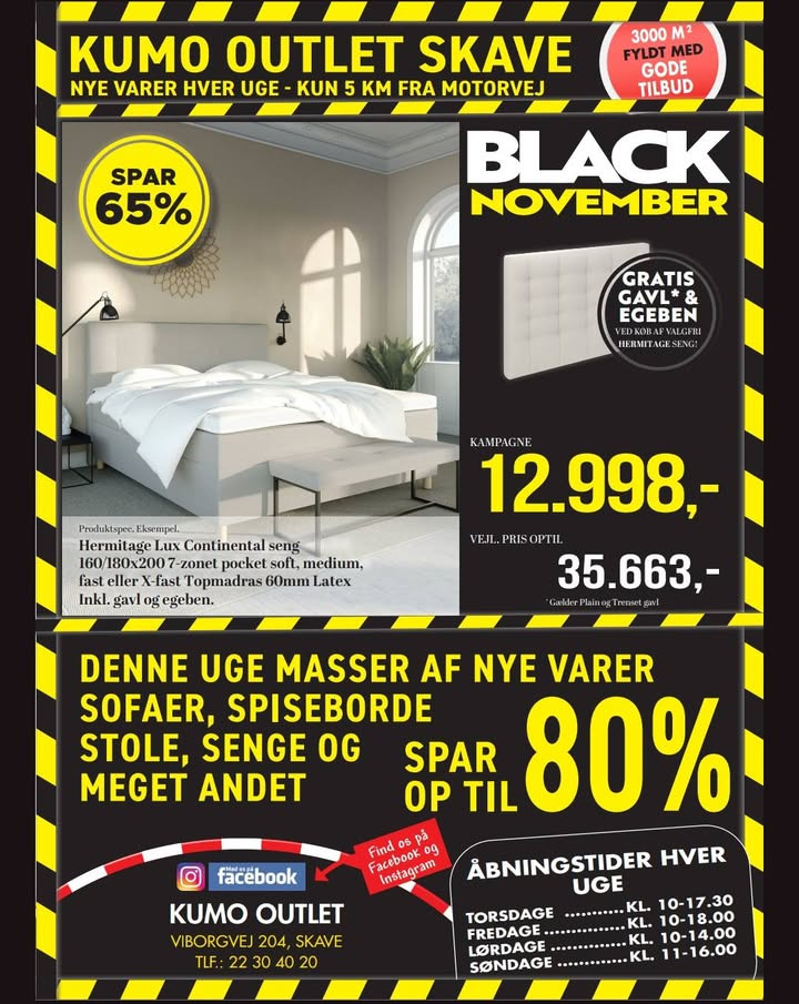 Kumo Outlet præsenterer ugens vilde tilbud på senge og sofaer