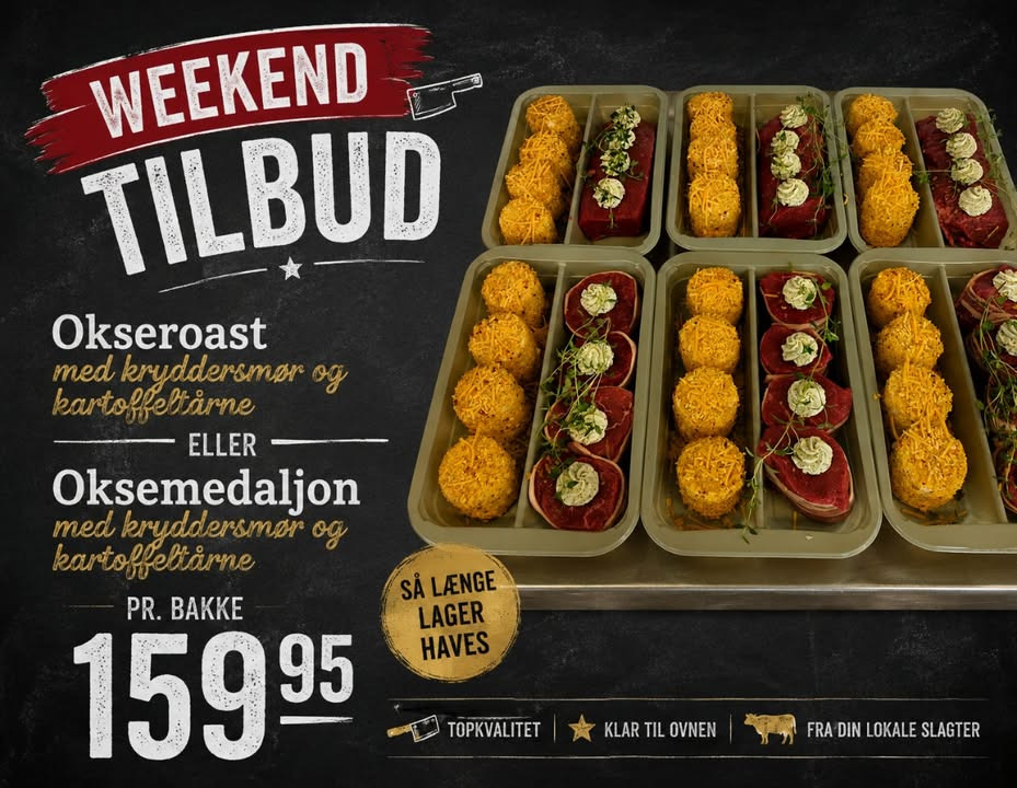 MENY Hobro har weekendtilbud på okseroast eller oksemedaljon