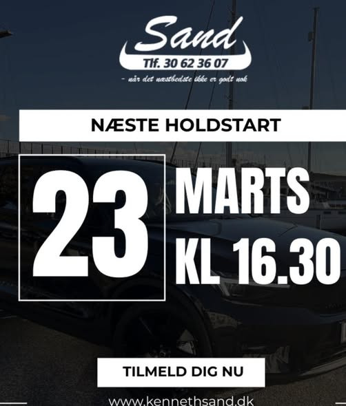 Kenneth Sand Køreskole annoncerer næste holdstart for kørekort i marts