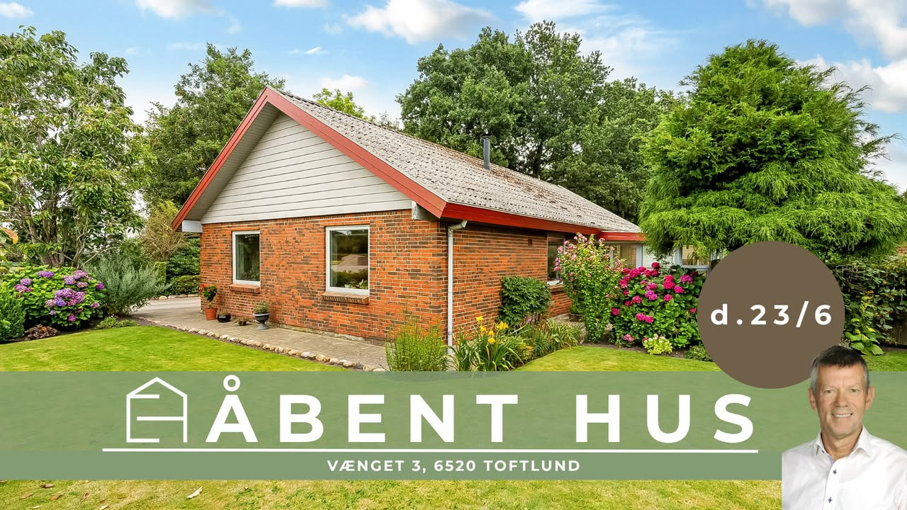 EJENHOLM BOLIG & ERHVERV holder åbent hus på Vænget 3 i Toftlund