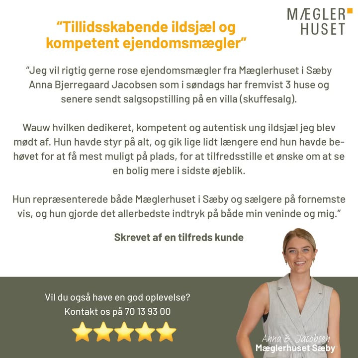 Mæglerhuset Sæby får ros for ekstra indsats under boligfremvisning