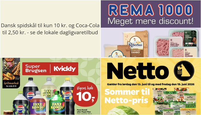 Dansk spidskål til kun 10 kr. og Coca-Cola til 2,50 kr. - se de lokale dagligvaretilbud
