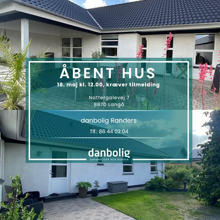 Danbolig Randers inviterer til åbent hus i familievilla tæt på faciliteter i Langå
