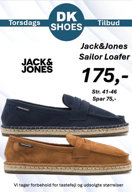 DK Shoes Brønderslev ApS har Jack & Jones loafers til 175 kr. torsdag