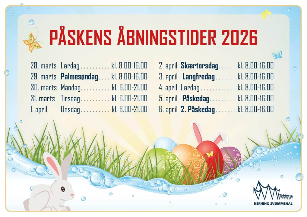 Herning Svømmehal holder åbent i påsken med spændende aktiviteter for hele familien